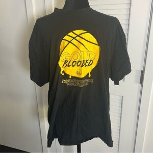 Golden State Warriors Gold Blooded Black and Yellow Playoff Postseason Tee Sz XL